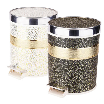 Round Stainless Steel Top Rim Foot Pedal Garbage Bin